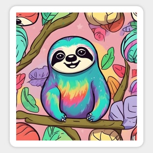 rainbow sloth Sticker